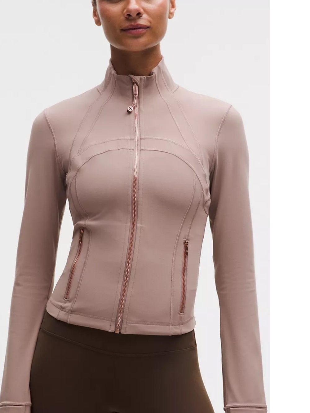 Lululemon Nulu cropped jacket rose gold